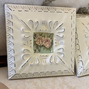 Shabby chic Decorative Cream Metal Wall Art